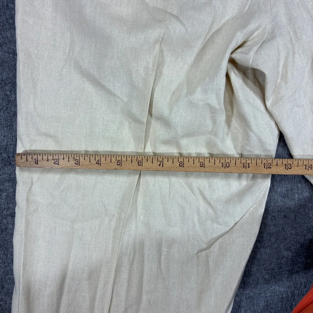 Martinez Montiel Linen‎ Blend Pants Mens 42x31 Tan Relaxed Fit Summer Beach